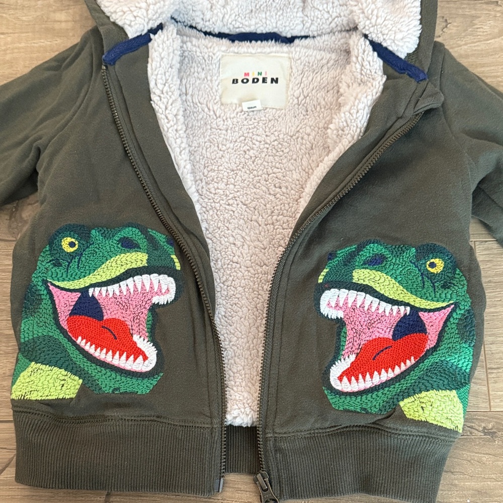 Mini Boden Dinosaur Hoodie 3-4y - Picture 4 of 5